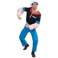 Popeye Costume Adults 80s Cartoon Fancy Dress Outfit Mens Muscle Deluxe