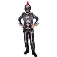 Punk Skeleton Costume Kids Halloween Fancy Dress Outfit Boys Girls