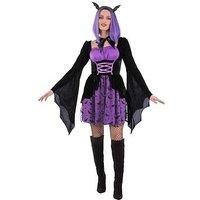 Vampiress Bat Cosplay Costume Ladies Halloween Deluxe Fancy Dress Outfit