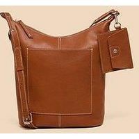 White Stuff Fern Leather Crossbody - Brown