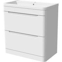 Wickes Malmo Gloss White J Pull Freestanding Vanity Unit & Basin  967 x 800mm