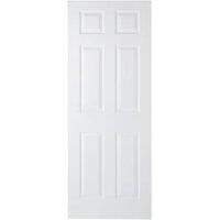 Wickes Woburn White Grained Moulded Fully Finished 6 Panel Internal Door - 1981mm x 610mm