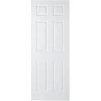 Wickes Woburn White Grained Moulded Fully Finished 6 Panel Internal Door - 1981mm x 610mm