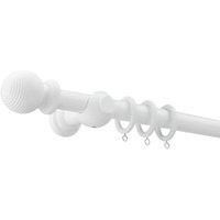 Wickes 28mm Wooden Curtain Pole White (2.4m)