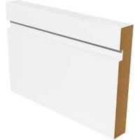 Grooved Square Edge White MDF Skirting  18mm x 119mm x 4.2m