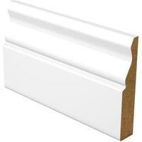 Ogee Fully Finished Satin White Skirting - 18mm x 144mm x 4.2m