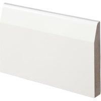 Chamfered Fully Finished Satin White Skirting  18mm x 144mm x 4.2m