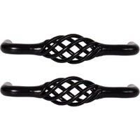 Birdcage Cabinet Handle Black 105mm - Pack of 2