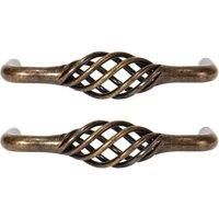 Birdcage Cabinet Handle Antique Brass 105mm - Pack of 2