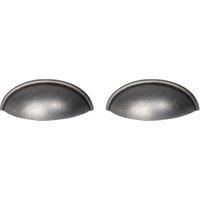 Cup Cabinet Handle Cast Iron 80mm  Pack of 2