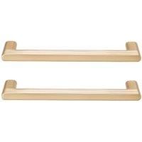 Flat Cabinet Handle Satin Brass 140mm - Pack of 2