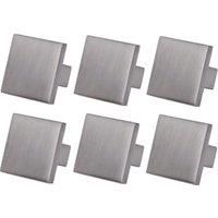 Square Cabinet Knob Nickel 30mm - Pack of 6