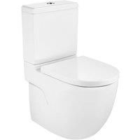 Meridian Easy Clean Close Coupled Fully Shrouded Compact Toilet Pan Cistern & Soft Close Seat