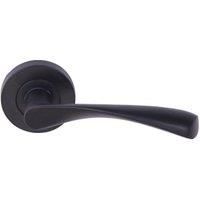 Eden Matt Black Round Rose Door Handle - 1 Pair