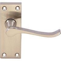 Victorian Scroll Satin Nickel Latch Door Handle - 3 Pairs