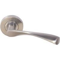 Eden Satin Nickel Round Rose Door Handle - 1 Pair