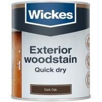 Wickes Exterior Quick Dry Woodstain - Dark Oak - 750ml