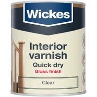 Wickes Quick Dry Interior Varnish - Clear Gloss - 750ml