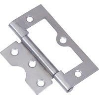 Wickes Pack of 2 Flush Hinges, in Self colour Lightweight, Steel, Size: 75mm