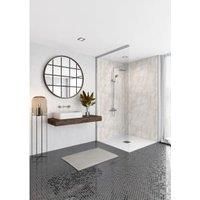 Mermaid Elite Himalayan Marble 3 Sided Shower Panel Kit - 1700 x 900mm