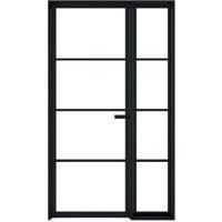 LPD Internal Soho 4 Lite Panel Primed Black Solid Core Door - 579 x 1981mm