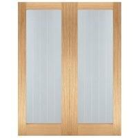 LPD Internal Mexicano Pair Unfinished Oak Solid Core Door - 1219 x 1981mm