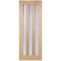 LPD Internal Utah Frosted Glazed 3 Lite Unfinished Solid Oak Core Door - 762 x 1981mm