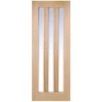 LPD Internal Utah 3 Lite Clear Unfinished Oak Solid Core Door - 838 x 1981mm