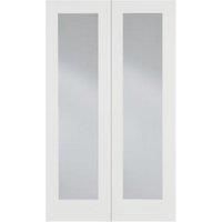 LPD Internal Pair Pattern 20 Clear Glazed Primed White Solid Core Door - 914 x 1981mm