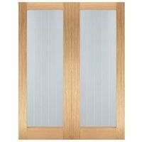 LPD Internal Mexicano Pair Unfinished Oak Solid Core Door - 914 x 1981mm