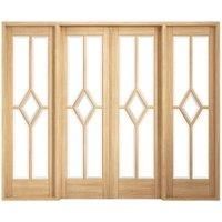 LPD Internal Reims Clear Glazed Room Divider W8 Pre-Finished Oak Solid Core Door - 2478 x 2031mm