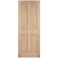 LPD Internal London 4 Panel Unfinished Oak FD30 Fire Door - 686 x 1981mm