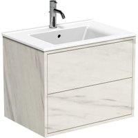 Wickes Tallinn White Marble Push To Open Vanity Unit & Basin - 650 x 550mm