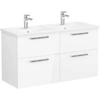 VitrA Root Gloss White Wall Hung Vanity Unit & Double Basin  1200 x 670mm