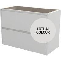 Duarti By Calypso Beaufort 800mm Slimline 2 Drawer Wall Hung Vanity Unit - Grey Varnish