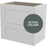 Duarti By Calypso Highwood 600mm Slimline 2 Drawer Wall Hung Vanity Unit - Woodland Green