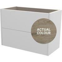 Duarti By Calypso Cascade 800mm Slimline 2 Drawer Wall Hung Vanity Unit - Grey Bark