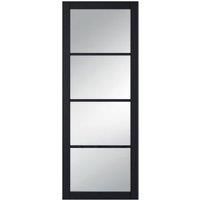 LPD Internal Soho 4 Lite Pre-Finished Dark Charcoal Solid Core Doors - 610 x 1981mm