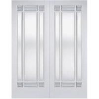 LPD Internal Manhattan Pair 9 Lite Pair Primed White Solid Core Door - 1168 x 1981mm