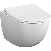 Vitra Sento Easy Clean Wall Hung Toilet Pan & Soft Close Slim Seat - Matt White