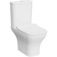 Kerala Square Smooth Flush Open Back Close Coupled Toilet Pan Cistern & Soft Close Seat