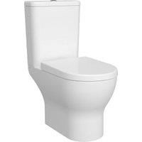 Kerala Round Smooth Flush Open Back Close Coupled Toilet Pan Cistern & Soft Close Seat