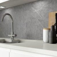 AluSplash Grey Marble Matt Splashback - 3050 x 610 x 4mm