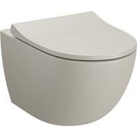 VitrA Sento Easy Clean Wall Hung Toilet Pan & Soft Close Slim Seat - Matt Taupe