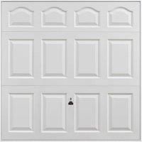 Garador Cathedral Panelled White Frameless Canopy Garage Door - 2439 x 1981mm