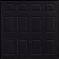 Garador Cathedral Panelled Framed Canopy Garage Door - Black - 2286 x 1981mm