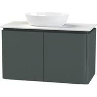 Duarti by Calypso Whitbourne Juniper Green Vanity with White Worktop & Bredon Countertop Basin - 940mm