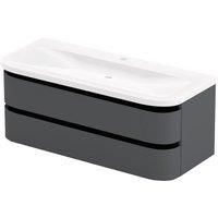Duarti by Calypso Berrington Polished Anthracite Vanity with Whitley Basin - 1000mm