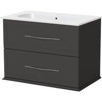 Duarti by Calypso Kentchurch Strata Grey Wall Hung Vanity with Farley Recessed Basin & Chrome Handles - 750mm