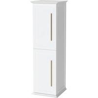 Duarti by Calypso Kentchurch Glacier White Wall Hung Tower with Brass Handles - 340mm